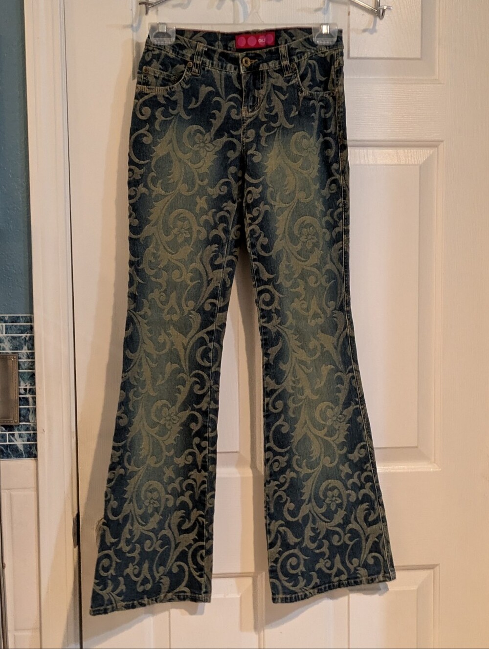 GLO jeans Green Patterned Bootcut Jeans
